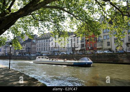 Frankreich, Elsass, Bas Rhin, Straßburg, den Ufern des Flusses Ill, Quai des Bateliers Stockfoto