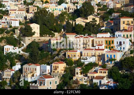 Griechenland, Dodekanes, Symi Insel, Hafen Gialos Stockfoto