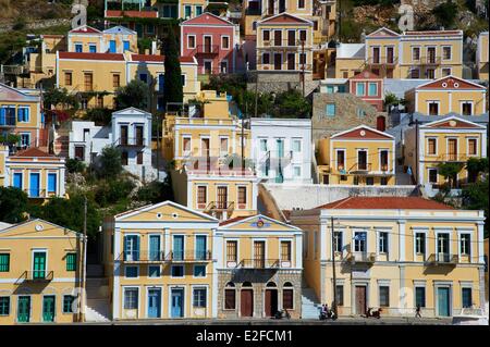 Griechenland, Dodekanes, Symi Insel, Hafen Gialos Stockfoto