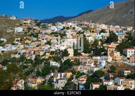 Griechenland, Dodekanes, Symi Insel, Hafen Gialos Stockfoto