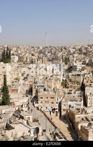 Jordanien, Amman Governorate, Amman, Blick auf die Stadt aus der Zitadelle Jabal al-Qala Stockfoto