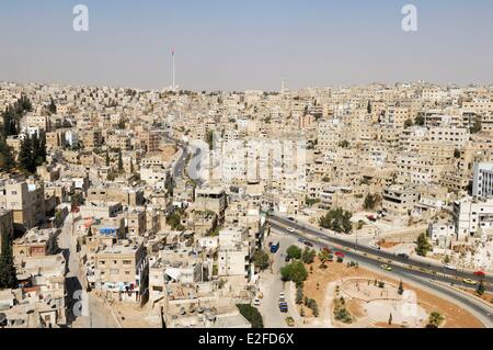 Jordanien, Amman Governorate, Amman, Blick auf die Stadt aus der Zitadelle Jabal al-Qala Stockfoto