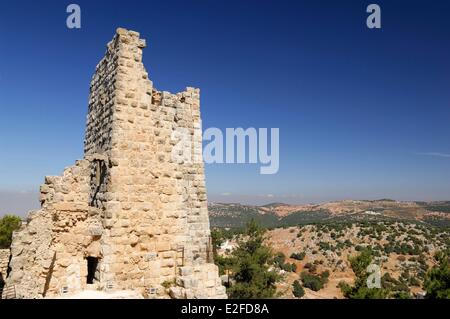 Jordan, Ajilun Governorate, Ajlun, Ajlun Burg oder arabischen Festung von Rabah gebaut im Jahre 1148 unter Saladin gegen Kreuzfahrer Stockfoto