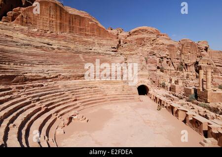 Jordan, Ma'an Governorate, nabatäische archäologische Stätte von Petra Weltkulturerbe der UNESCO, Nabatäisch Theater Stockfoto