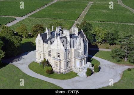 Frankreich, Gironde, Cussac-Fort-Medoc, Chateau Lanessan wo ein Wein Cru Bourgeois Superieur hergestellt wird Stockfoto