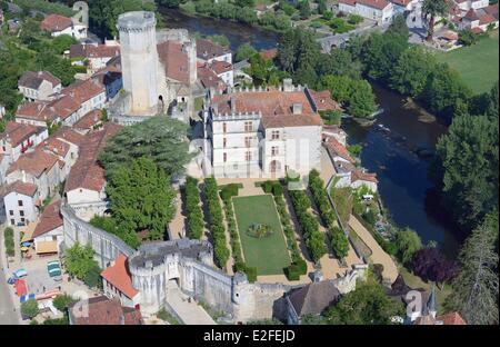 Frankreich, Dordogne, Bourdeilles, die Burg am Rande des Flusses Dronne Stockfoto