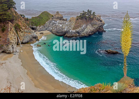 USA Kalifornien California Highway 1 bezeichnet eine All-American Road Big Sur Pazifikküste Julia Pfeiffer Burns Stockfoto