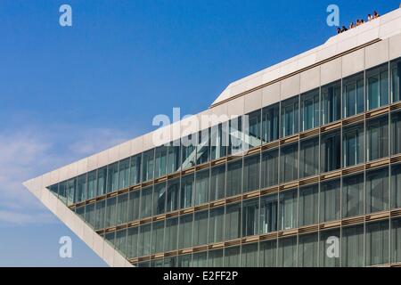 Deutschland, Hamburg, Dockland (2006), Aufbau von architektonischen festen BRT-Architekten an der Elbe Stockfoto