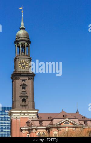 Deutschland Hamburg evangelische Kirche St. Michael im 20. Jahrhundert im Barockstil stammt aus dem Jahre 1786 Pfeil umgebaut Stockfoto