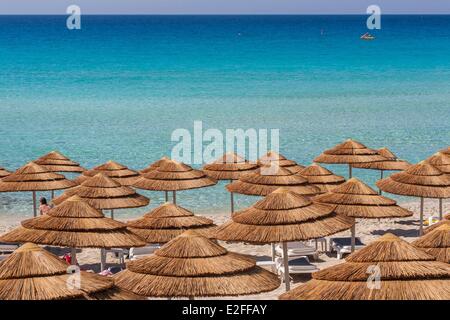 Zypern, Famagusta Bezirk, Ayia Napa, Nissi Beach, Blick vom Nissi Beach Hotel Stockfoto