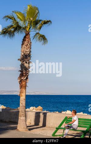 Zypern, Limassol, Strandpromenade Stockfoto