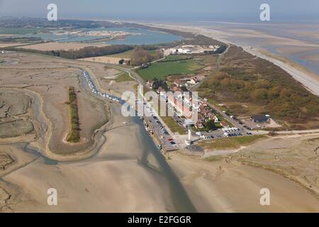 Frankreich, Somme, Baie de Somme, Le Hourdel (Luftbild) Stockfoto