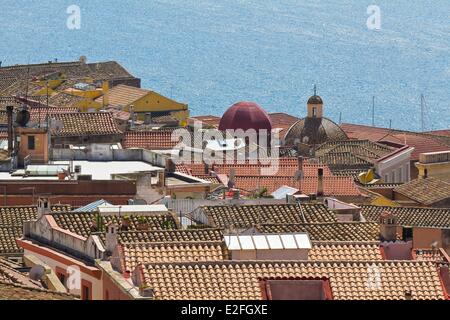 Italien, Sardinien, Provinz Cagliari, Cagliari, die Dächer Blick von San Pancrazio tower Stockfoto