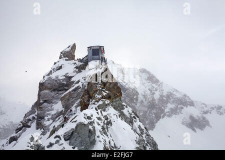 Schweiz, Kanton Wallis, Zermatt, Cabane de Bertol Hütte (3311m) Stockfoto