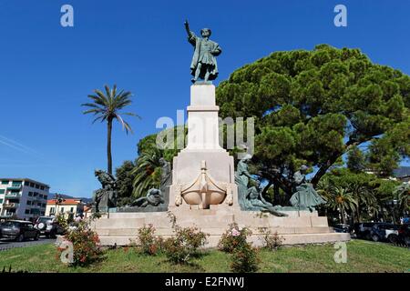 Italien Ligurien Rapallo Columus statue Stockfoto