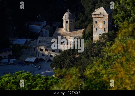 Italien Ligurien natürlichen Park von Portofino Camogli Fruttuoso Bucht San Fruttuoso de Capodimonte Abtei Stockfoto