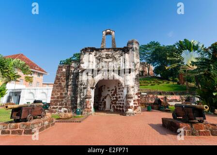 Malaysia Melaka Staat Melaka (Malacca) Altstadt Weltkulturerbe von UNESCO Porta de Santiago (Pintu Gerbang Stockfoto