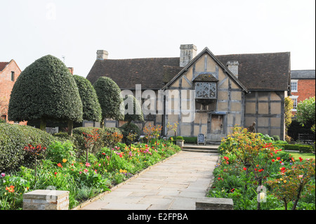 Der Geburtsort der englischen Dramatiker und Dichter William Shakespeare in Stratford-upon-Avon, Warwickshire, England, UK Stockfoto