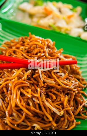 Malaysia Malaysia Borneo Sarawak Zustand malaysisches essen Nudeln Mee Goreng Stockfoto