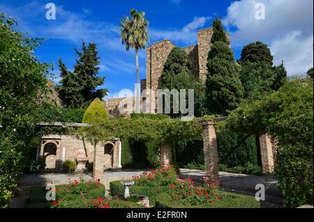 Spanien Andalusien Costa del Sol Malaga Alcazaba Patio de Armas Stockfoto