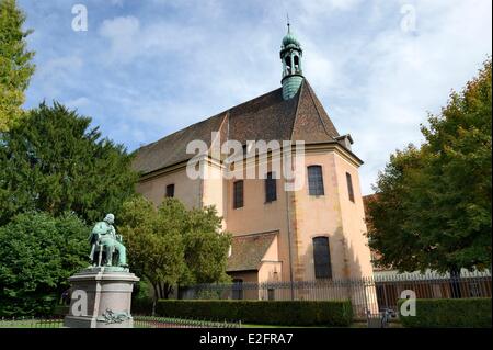 Frankreich Haut Rhin Alsace Weinstraße Colmar das Hirn-Denkmal von Auguste Bartholdi Stockfoto