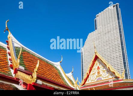 Thailand Bangkok Bang Rak-Bezirk buddhistischen Tempel Wat Suan Plu mit der Substanz des State Tower gebaut, im Jahr 1981 und bis 247 Stockfoto