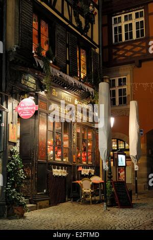 Frankreich-Bas-Rhin Straßburg Altstadt Weltkulturerbe von UNESCO Winstub Au Vieux Straßburg genannt Stockfoto