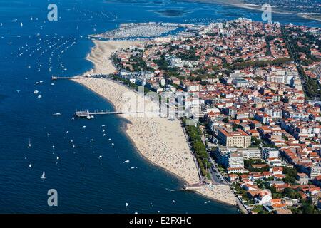 Frankreich Gironde Arcachon Badeort (Luftbild) Stockfoto