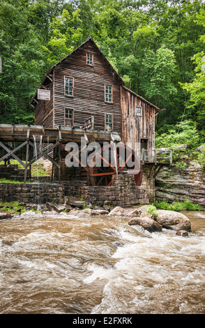 Glade Creek Grist Mill, Babcock State Park, Klippe, West Virginia Stockfoto