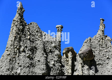 Frankreich Hautes Alpes Le Sauze du Lac Les Demoiselles Coiffees (Feenkamine) Stockfoto