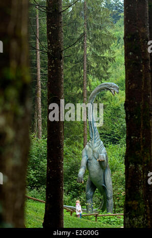 Frankreich Doubs Charbonnieres Les Sapins Dino prähistorischen Tierpark Apatosaurus Stockfoto