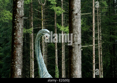 Frankreich Doubs Charbonnieres Les Sapins Dino prähistorischen Tierpark Brachiosaurus Stockfoto