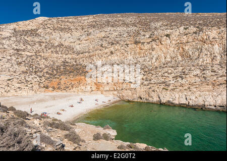 Griechenland Kykladen Inseln Folegandros Insel Livadaki Bucht Stockfoto