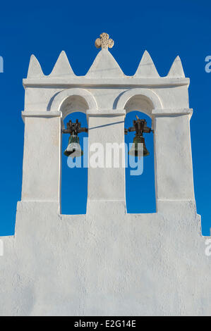 Griechenland Kykladen Inseln Sikinos Insel Chora-Kirche von Kastro-Siedlung Stockfoto