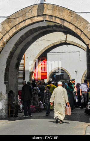 Marokko Casablanca Bezirk von Habous errichtet von dem Architekten Auguste Cadet und Edmond Brion Dice 1918 neue Medina gebaut, durch die Stockfoto