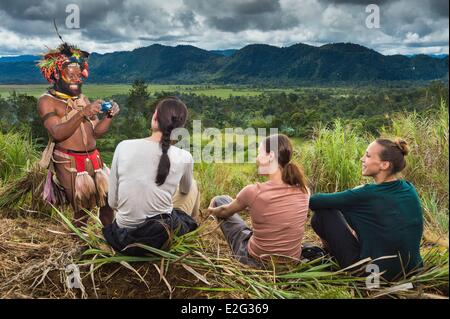 Papua-Neu-Guinea Highands Hela Provinz Tari Region Sabla Stamm Kobe Tumbiali Dorf Mundiya Kepanga die Bilder von Julie Stockfoto
