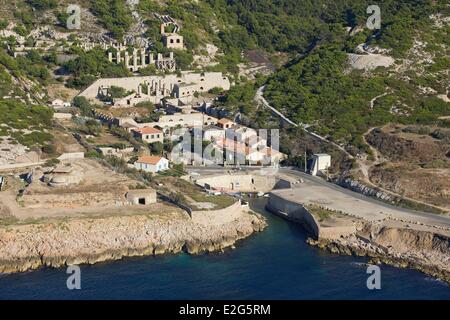 Frankreich Bouches du Rhone Calanques Nationalpark Marseille 8. Arrondissement Les Goudes Bezirk Calanque de L'Escalette und Stockfoto