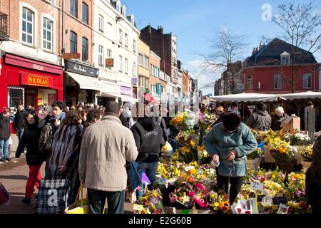 Frankreich Nord Lille Wazemmes Markt Stockfoto