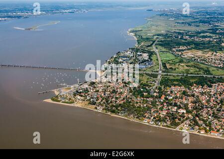 Frankreich-Loire Atlantique Saint Brevin Les Pins Mindin und der Loire-Mündung (Luftbild) Stockfoto