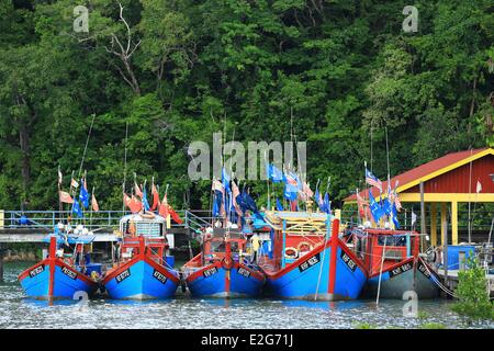 Malaysia Kedah Zustand Andaman Meer Langkawi Insel Kuah Fischerboot Stockfoto