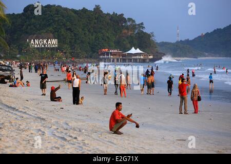 Malaysia Kedah Zustand Andaman Meer Langkawi Insel Pantai Cenang beach Stockfoto