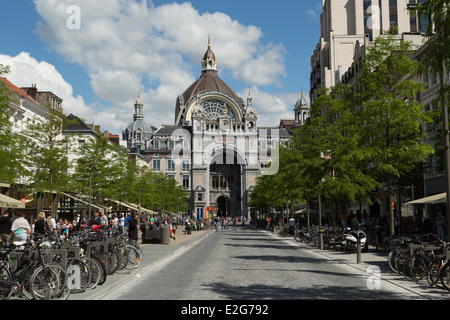 Ein Foto von der Hauptbahnhof in Antwerpen, Belgien. Stockfoto