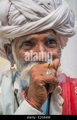 Indien Rajasthan State Bundi Porträt ein rajput Stockfoto