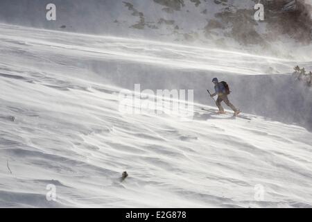 Italien-Aosta Tal Gran Paradiso Skitouren auf Punta Croce (2478m) Stockfoto