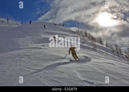 Italien-Aosta Tal Gran Paradiso Skitouren auf Punta Croce (2478m) Stockfoto