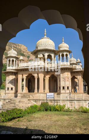 Indien Rajasthan State Jaipur Gaitor Kenotaphen des Maharajas von Jaipur Stockfoto