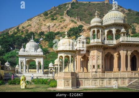 Indien Rajasthan State Jaipur Gaitor Kenotaphen des Maharajas von Jaipur Stockfoto