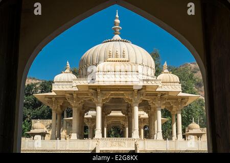 Indien Rajasthan State Jaipur Gaitor Kenotaphen des Maharajas von Jaipur Stockfoto