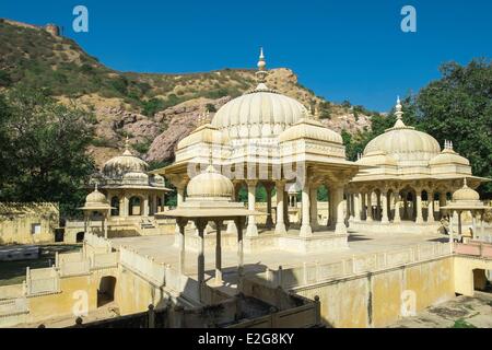 Indien Rajasthan State Jaipur Gaitor Kenotaphen des Maharajas von Jaipur Stockfoto