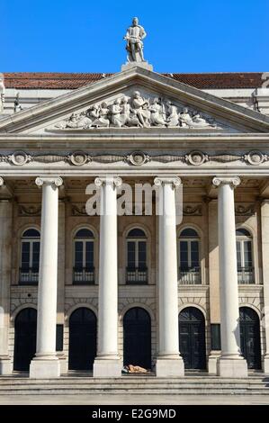 Portugal Lissabon Baixa Pombal Bezirk am Nationaltheater (Teatro Nacional Dona Maria II) auf Don Pedro IV (Rossio) quadratisch Stockfoto